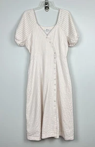 Vestido Madewell Mangas Puff Envolvente Midi a Rayas Sin Teñir Talla 8 - Imagen 1 de 10