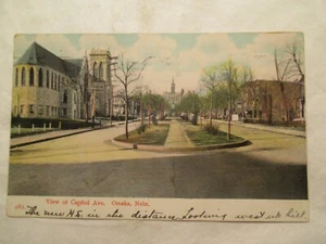 Omaha Nebraska Postcard NE View of Capitol Ave 1911 - Picture 1 of 2