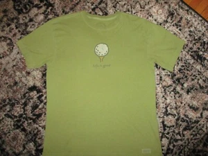 LIFE IS GOOD BRAND GOLFING THEMA T-SHIRT Golfer Ball Tee olivgrün Erwachsene SMALL - Bild 1 von 5
