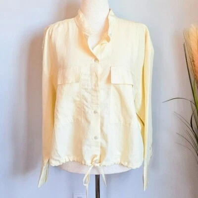 Banana Republic, Nueva, BR Estándar Arcata Tencel Lino Camisa Chaqueta, Talla XL Foto 1 de 4