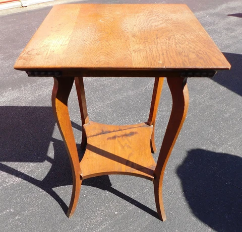 Antique Louis XV Style Oak Side Table / Accent Table Cover