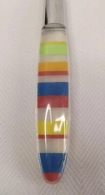 VTG Acrylic Clear Rainbow Striped 13 Pcs Flatware Retro Replacement Pieces - Image 1 of 4