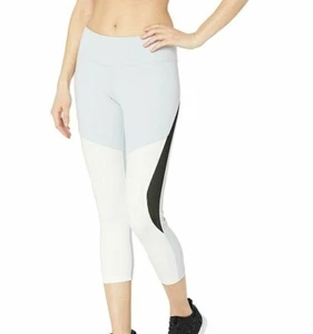 Reebok Womens One Series Lux 3/4 Length Perforated Block Tights Yoga Pants Large - Picture 1 of 5
