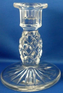 Vintage CHUNKY Crystal (1 Pc) Glass Ornate DINNER CANDLE HOLDER VG Collectable - Picture 1 of 10