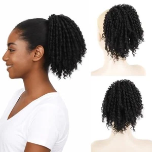 Hair Band Kinky Curly Hair Pieces Short Curly Ponytail Extension  Party - Afbeelding 1 van 12
