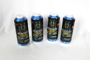 Peacock Embroidery Machine Cone Textile Thread LOT OF 4 - Blue N1177 SEALED - Picture 1 of 2