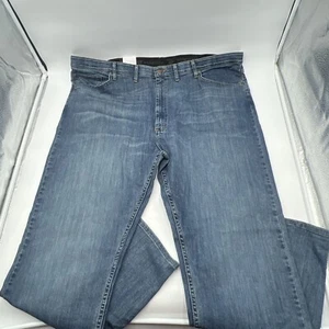 WRANGLER AUTHENTICS REGULAR FIT COMFORT WAIST DENIM BLUE JEANS MENS SIZE 46X32 - Picture 1 of 15
