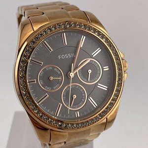 Fossil Janice Watch BQ3418 Day Date 38mm Case 24H Gray Dial Quartz Three Hands - Picture 1 of 13