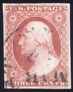U.S. (Scott 11A) 3¢ Brownish Carmine Type II, CDS Cancel, PSE Graded XF-SUP 95 - Picture 1 of 3