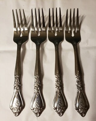 Rogers Stanley Roberts Kings Elegante Acero Inoxidable 18/8 Juego de 4 Tenedores de Ensalada Nuevo  Foto 1 de 4