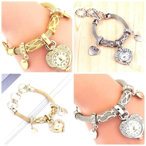 Ladies Bracelet Wrist Watch Quartz Analog Womens Watches Gold Or Silver *UK* - Picture 1 of 14