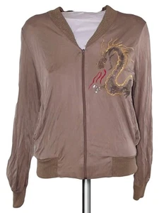Giubbino Da Donna Via Dei Ciclamini 44 L Large Beige Raso Casual Cerniera Giacca - Imagen 1 de 24