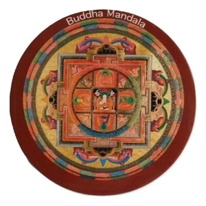 Buddhist Tibetan Round Magnet - Buddha Mandala - 7.3cm Diameter - Picture 1 of 2