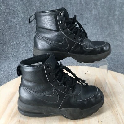 Nike Air Max Boots Youth 3.5 Goaterra Snow  Black Leather DC9515-001 Lace Up - Image 1 of 4