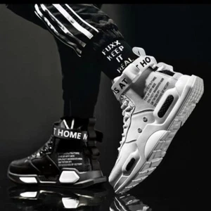 High-top Shoes Men's Shoes Korean Style Trendy Sports Boys Couple Shoes - Picture 1 of 9