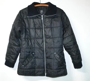 J & J Youth XL Black Puffer Coat Full Zip 3/4 Length Jacket - Picture 1 of 3