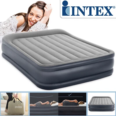 Intex Luftbett mit Pumpe Doppelbett Gästebett Luftmatratze selbstaufblasend - Bild 1 von 4
