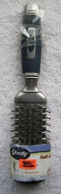 Goody Anti Static Detangling Flat Base Hair Brush Metal Detangle 2001 Blue Grip - Image 1 of 4