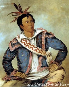 Ha-tchoo-tuc-knee, a Choctaw by George Catlin - 1834 - Indianer Kunstdruck - Bild 1 von 1