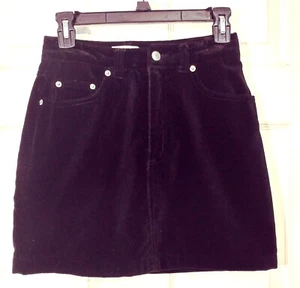 Gap Samt Minirock Damen 4 schwarz Reißverschluss 5 Taschen gefüttert Nieten - Bild 1 von 6