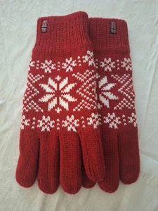 Norwegerhandschuhe Nordic Strick Wolle rot-weiß Winterhandschuhe mit Norwegerflagge - Bild 1 von 4