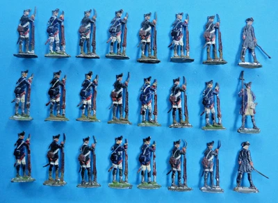 Plats d'étain 30mm - Zinnfiguren - 24 prussiens - Armée de Frédéric II - Photo 1/2