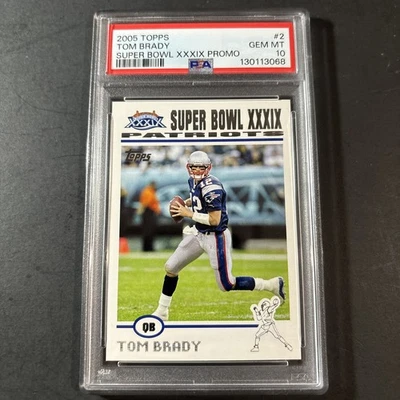 Topps Super Bowl XXXIX 2005 promoción #2 Tom Brady 132/1000 PSA 10 grado fresco JL Foto 1 de 2
