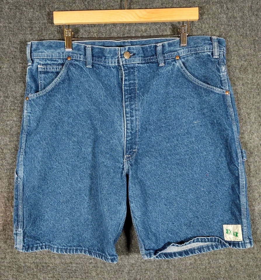 复古 90 年代钥匙木匠牛仔短裤男式 40 中号水洗棉易版美国 — 第 1/4 张图片