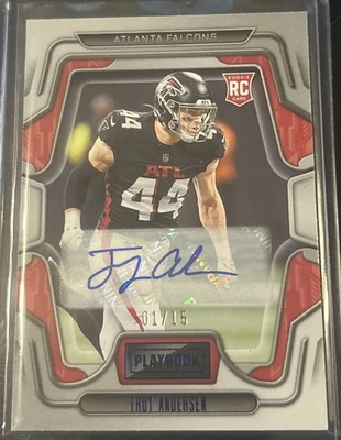 2022 Panini Playbook - Rookies Troy Andersen Sapphire Signature /15 1st On Print - Image 1 of 4