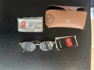 RAY BAN CLUBROUND CLASSIC SUNGLASSES POLISHED RED HAVANA TORTOISE BLACK LENSES - Picture 1 of 4