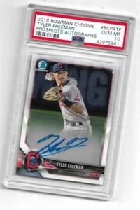2018 BOWMAN CHROME PROSPECTS TYLER FREEMAN PSA 10 AUTO SIGNED 1ST #BCPATF - Picture 1 of 1