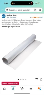 Cardinal Gates 15 pies Protector de barandilla interior Roll Child Safety Foto 1 de 4