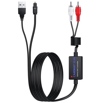 CAMWAY Digital to Analog Audio Converter Optical to RCA SPDIF to RCA192kHz DAC - Image 1 of 4