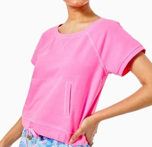 Maglione Lilly Pulitzer Luxletic Emmaline rosa caldo taglia small elasticizzato attivo - Foto 1 di 9