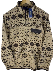 Neu Polo Ralph Lauren Fair Isle Southwestern Azteken Fleecepullover beige Herren 2XL - Bild 1 von 8