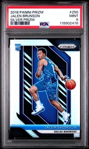 PSA 9 MINT 2018 PANINI PRIZM SILVER JALEN BRUNSON RC #250 MAVERICKS KNICKS - Picture 1 of 2