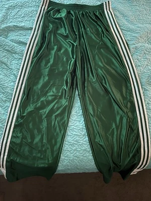 Adidas Pants Men's Size 2XL Green Dazzle Tear Away BASKETBALL Y2K Snap On 🏀 - Image 1 of 4