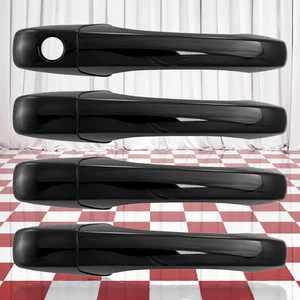 Juego de 4 cubiertas de manija de puerta negras brillantes sin llave inteligente para Chrysler 200 2011-2014 - Imagen 1 de 3