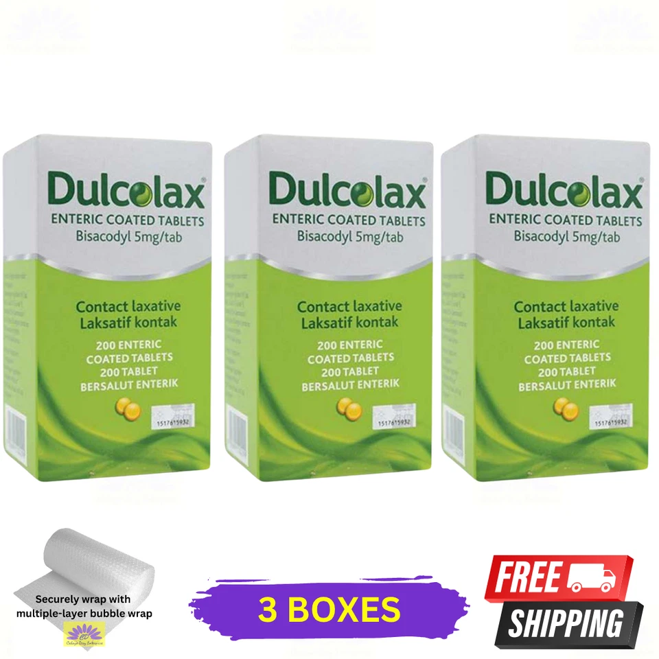 3 X Dulcolax 5mg 200 Tablets Bisacodyl Constipation Relief (600 Total) - Image 1 of 4