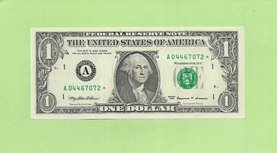 1999* ..UNCIRC $1  A 0446 7072 *  .... 1999  $1  A-*   STAR NOTE - Image 1 of 2
