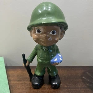 Vintage 11” US Army Soldier Ceramic Figurine with THC Initials - Picture 1 of 10
