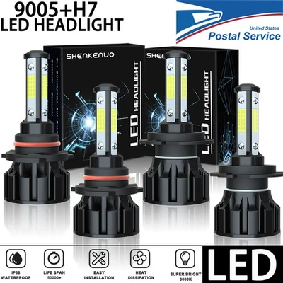 Combo 9005+H7 LED Headlight High Low Beam Bulbs Kit For Subaru Tribeca 2011-2013 - Image 1 of 4