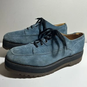 Zapatos Mocasines De Gamuza Dr. Martens De Colección Para Hombre Talla 10 Azul Con Cordones Inglaterra - Imagen 1 de 13