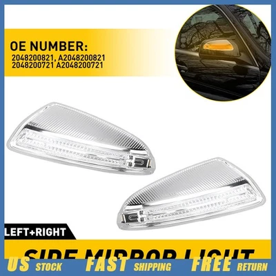2X Side Mirror Turn Signal Light Fit Benz Mercedes C300 C350 2008-2012 2008-2011 - Image 1 of 4