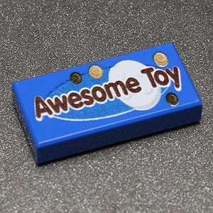 B3 Customs® Awesome Toy - Custom Printed 1x2 Tile - Picture 1 of 1