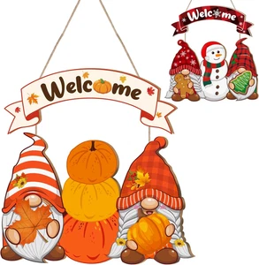 Herbst Erntedank Weihnachten Türschild, doppelseitig bedruckt Weihnachten/Thanksgivin - Bild 1 von 10