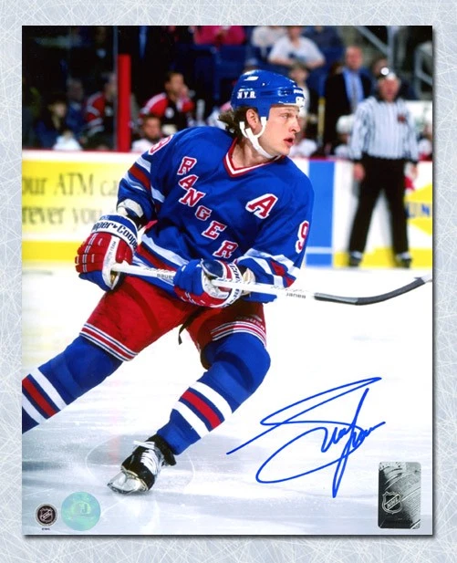 Foto de hockey 8x10 firmada por Adam Graves New York Rangers Foto 1 de 2