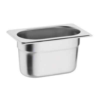 Vogue Stainless Steel 1/9 Gastronorm Pan 100mm Pack Size 1 • 3.04£