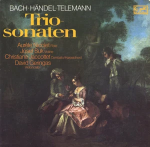 HANDEL TELEMANN BACH Trio Sonatas NICOLET Flute SUK Violin GERINGAS Eurodisc LP - Picture 1 of 3