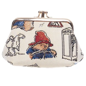 Signare Tapestry Paddington Bear Frame Purse Double Pocket Kiss Lock Coin Purse - Picture 1 of 4